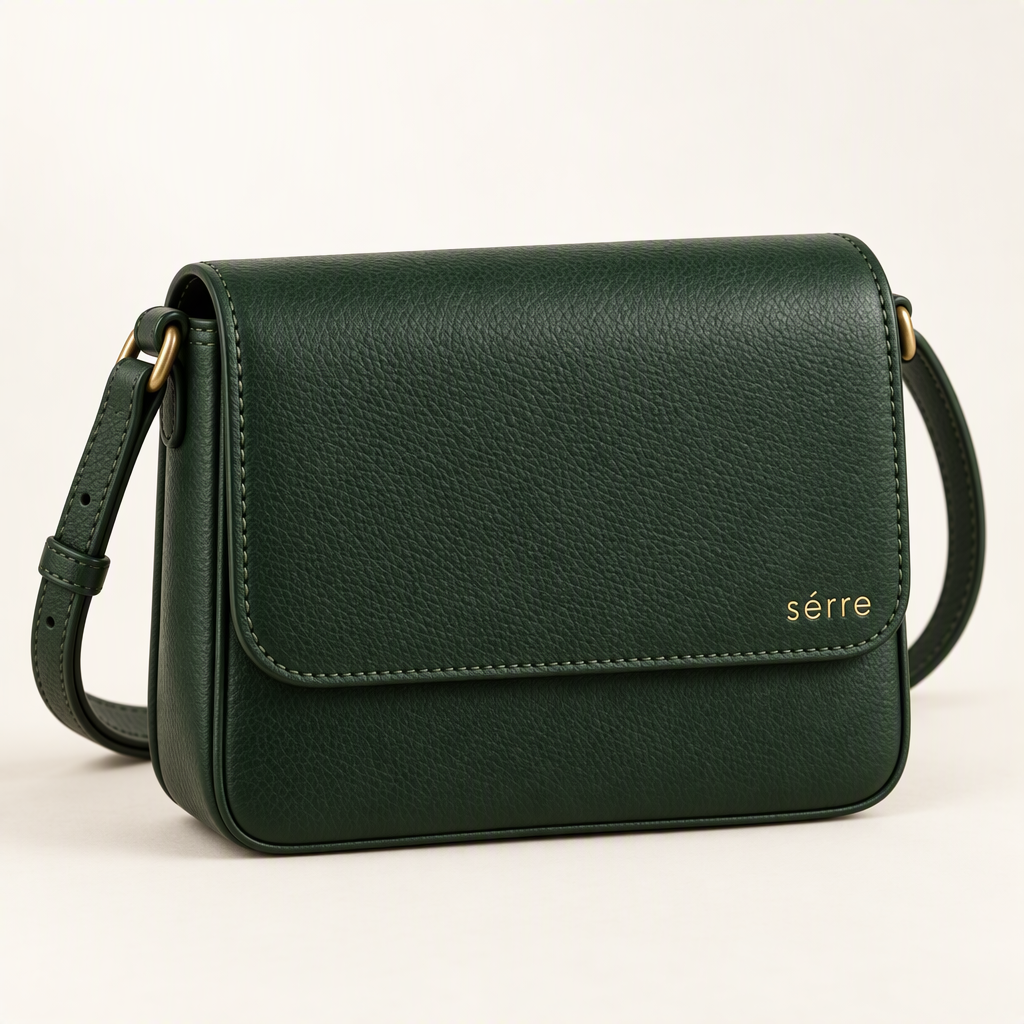 Serre forest green crossbody bag